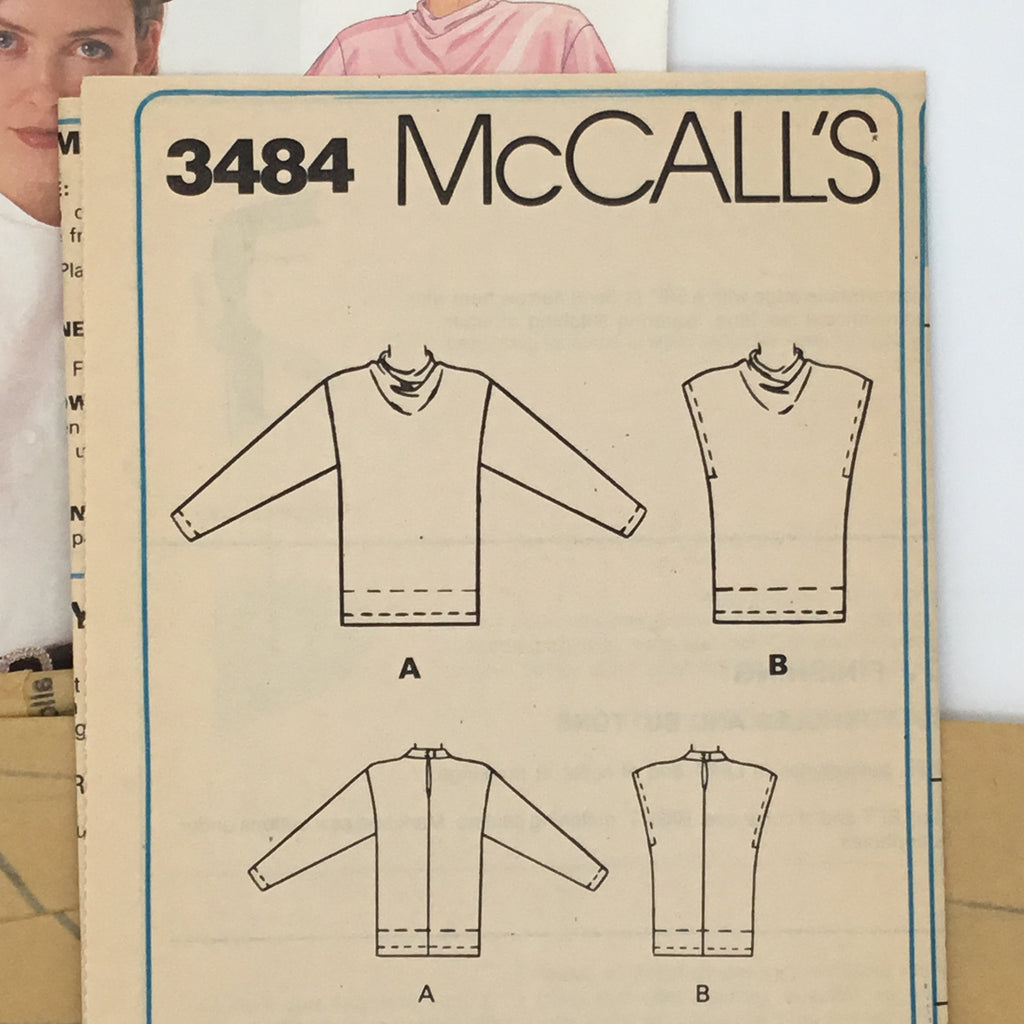 McCall's 3484 (1987) Blouse with Sleeve and Length Variations - Vintage Uncut Sewing Pattern