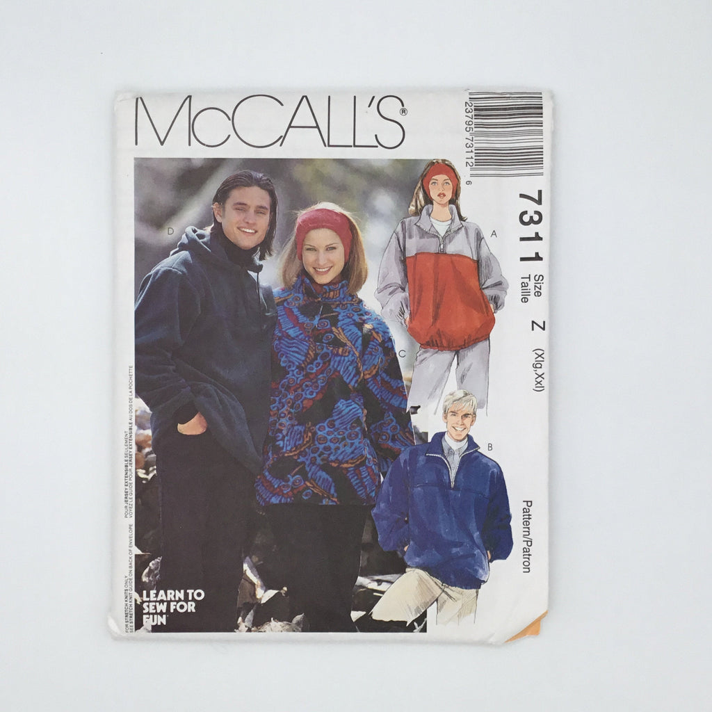 McCall's 7311 (1994) Top with Optional Hood - Vintage Uncut Sewing Pattern