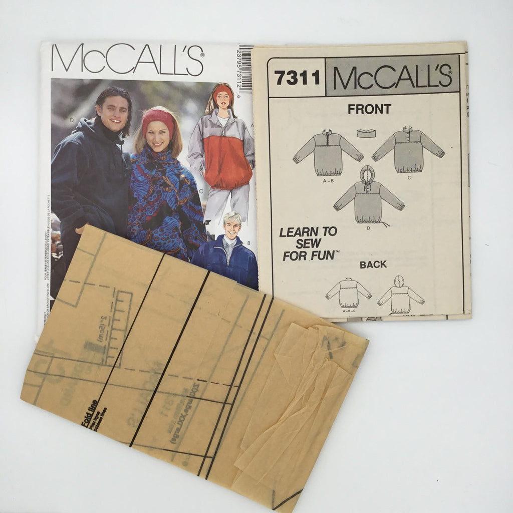 McCall's 7311 (1994) Top with Optional Hood - Vintage Uncut Sewing Pattern