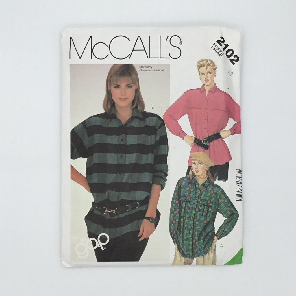 McCall's 2102 (1985) Shirt - Vintage Uncut Sewing Pattern