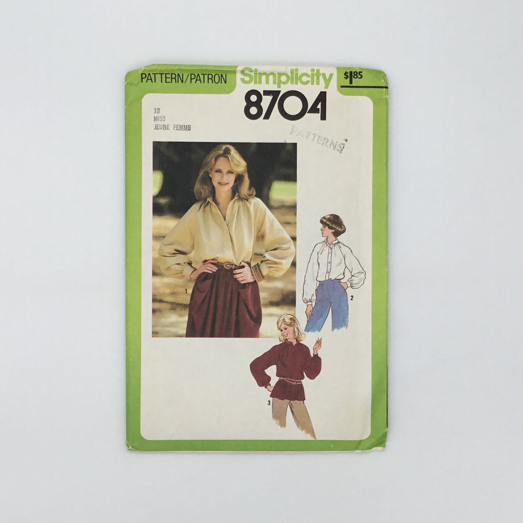 Simplicity 8704 (1978) Blouse - Vintage Uncut Sewing Pattern