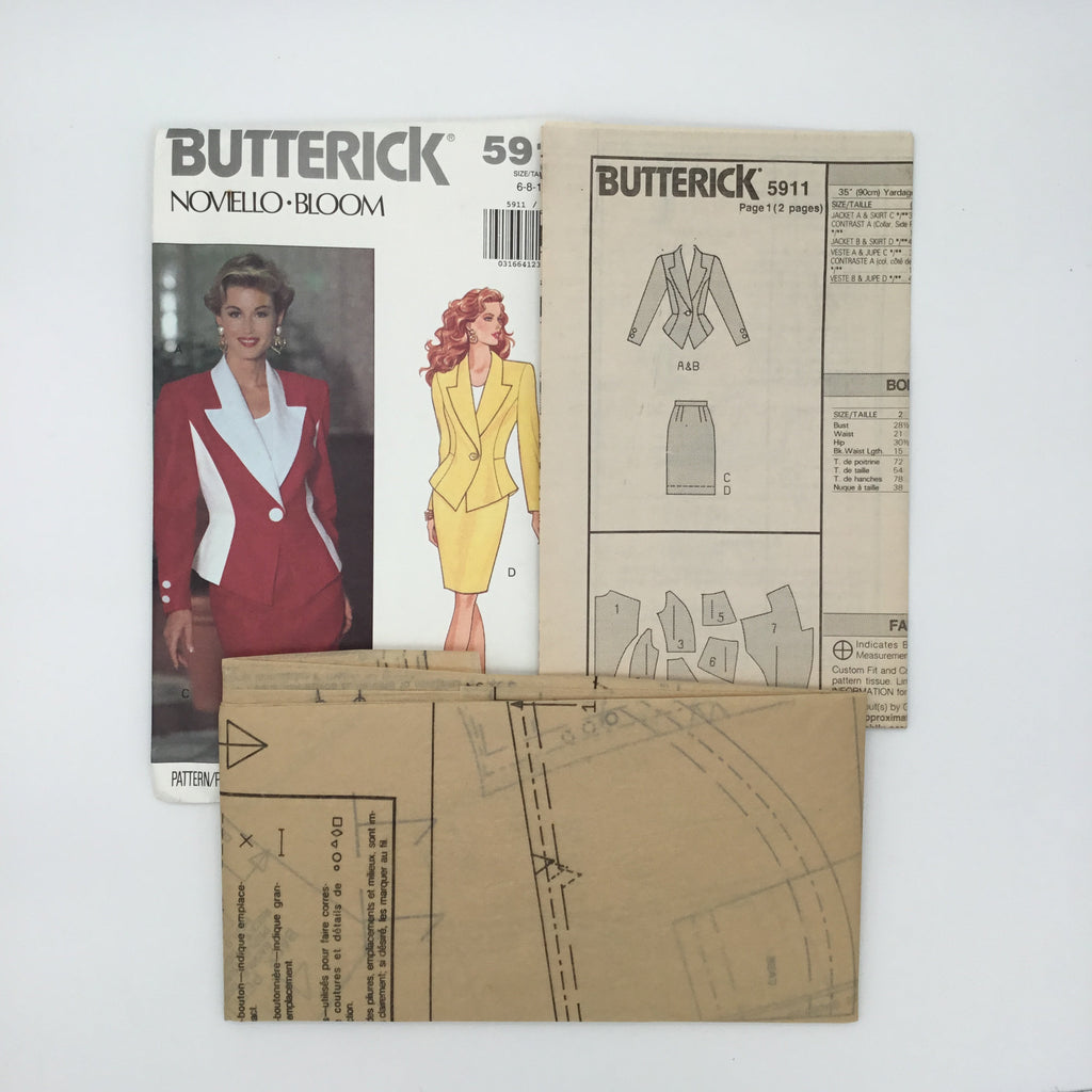 Butterick 5911 (1992) Jacket and Skirt - Vintage Uncut Sewing Pattern