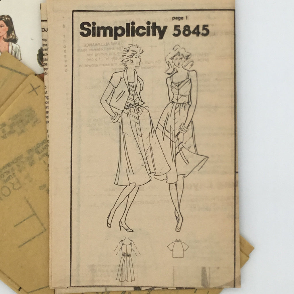 Simplicity 5845 (1982) Dress and Jacket - Vintage Uncut Sewing Pattern