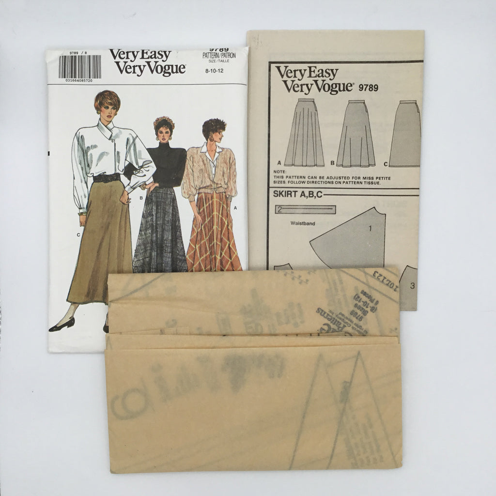 Vogue 9789 (1986) Skirt with Style Variations - Vintage Uncut Sewing Pattern