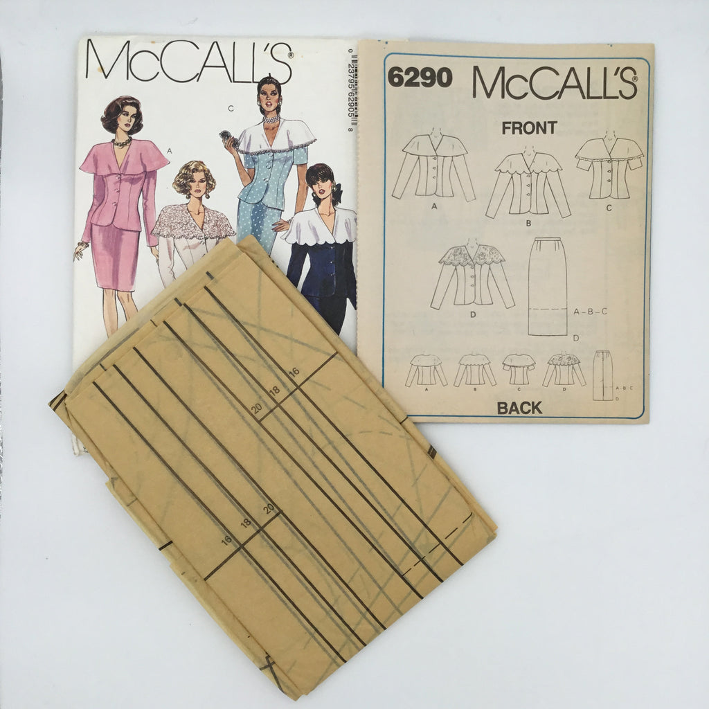 McCall's 6290 (1992) Top and Skirt with Sleeve and Length Variations - Vintage Uncut Sewing Pattern