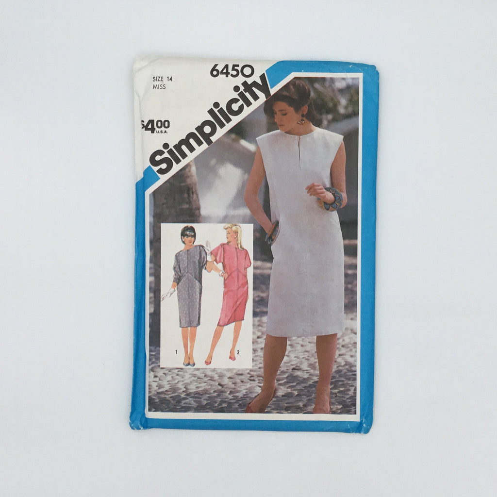 Simplicity 6450 (1984) Dress with Sleeve Variations - Vintage Uncut Sewing Pattern