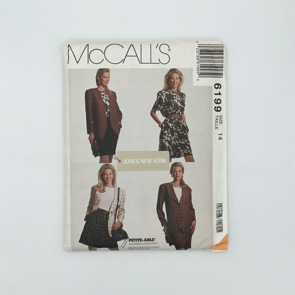 McCall's 6199 (1992) Jacket, Top, Skirt, and Shorts - Vintage Uncut Sewing Pattern