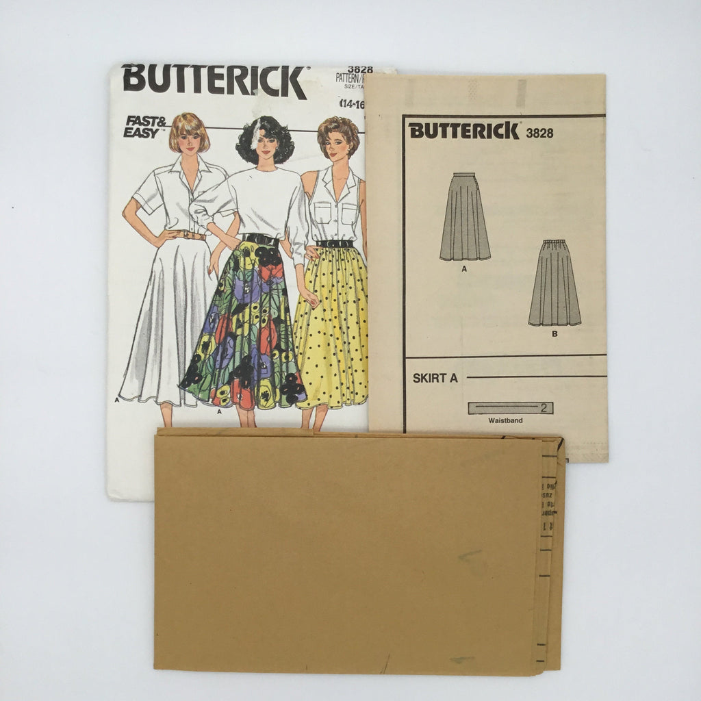 Butterick 3828 (1986) Skirt - Vintage Uncut Sewing Pattern