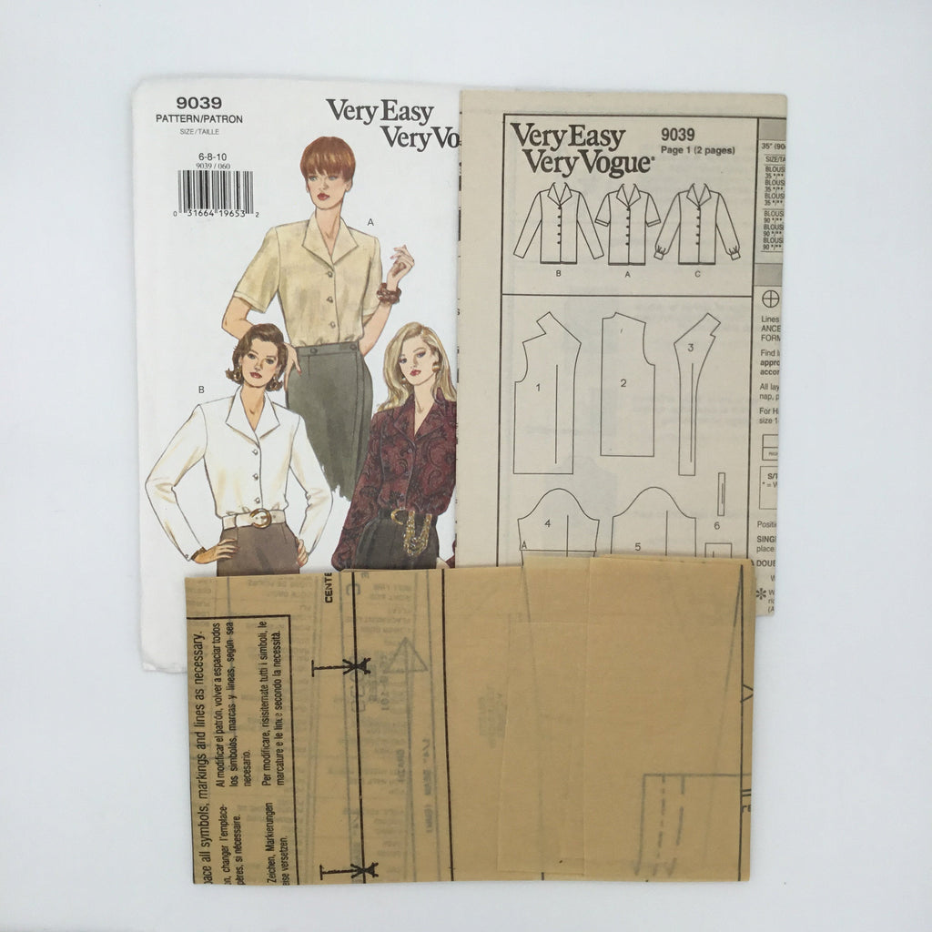Vogue 9039 (1994) Blouse with Sleeve Variations - Vintage Uncut Sewing Pattern