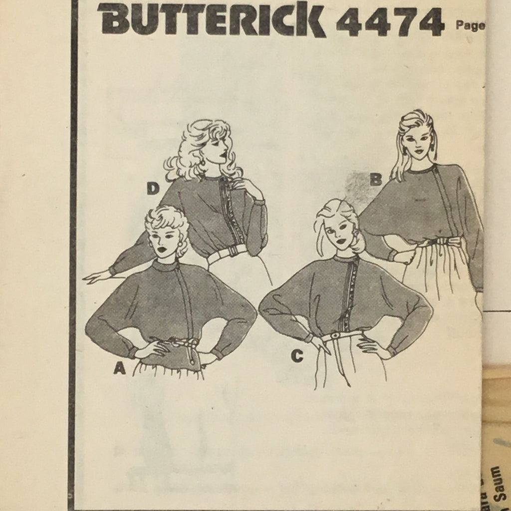 Butterick 4474 Blouse with Neckline Variations - Vintage Uncut Sewing Pattern