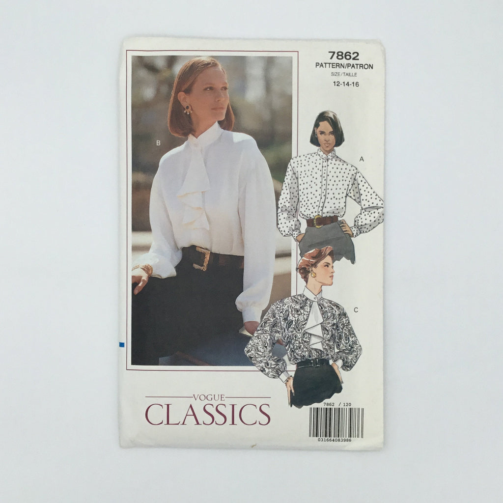 Vogue 7862 (1990) Blouse with Style Variations - Vintage Uncut Sewing Pattern