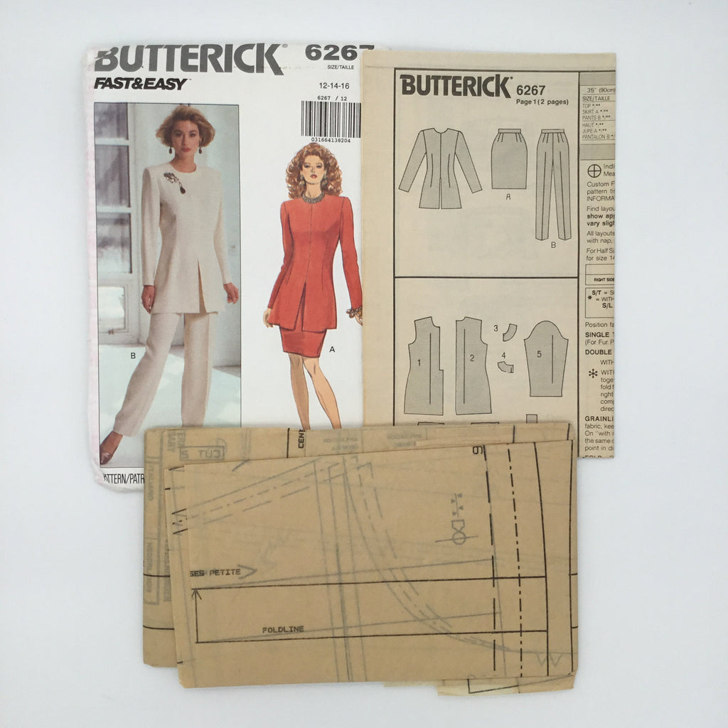 Butterick 6267 (1992) Top, Skirt, and Pants - Vintage Uncut Sewing Pattern