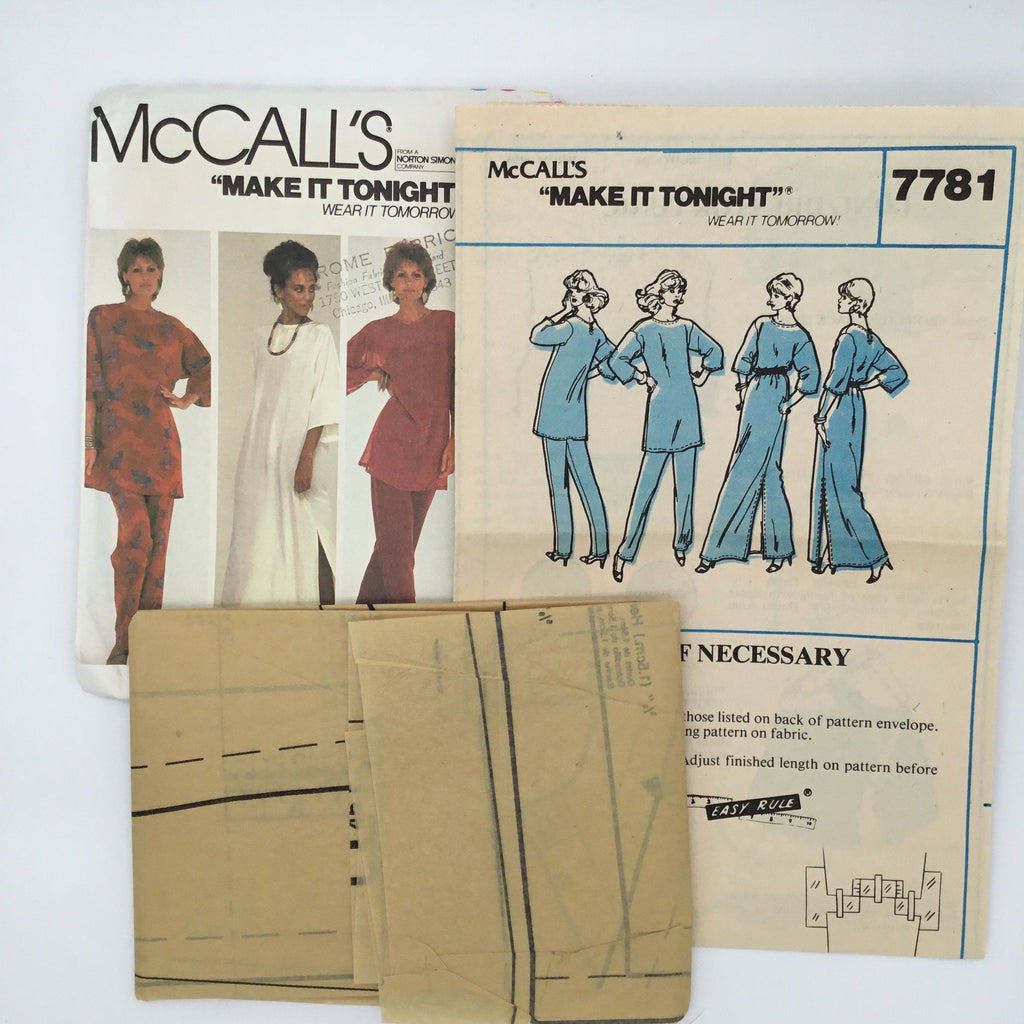 McCall's 7781 (1981) Dress, Tunic, and Pants - Vintage Uncut Sewing Pattern