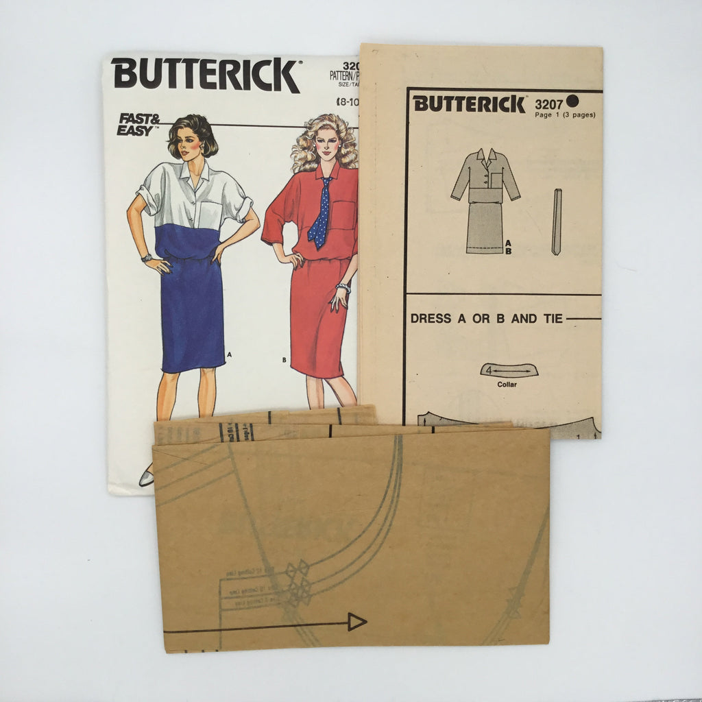 Butterick 3207 (1985) Dress with Sleeve Variations - Vintage Uncut Sewing Pattern