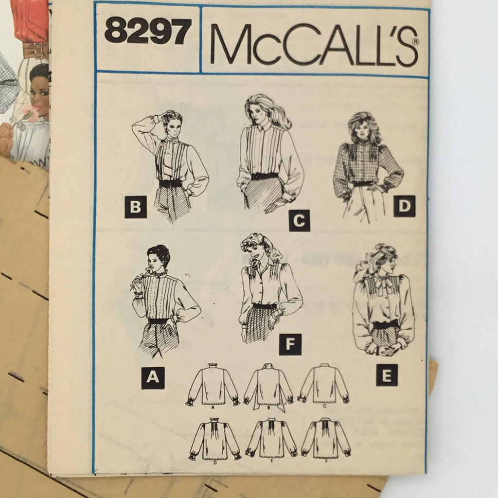McCall's 8297 (1982) Blouse with Neckline and Style Variations - Vintage Uncut Sewing Pattern