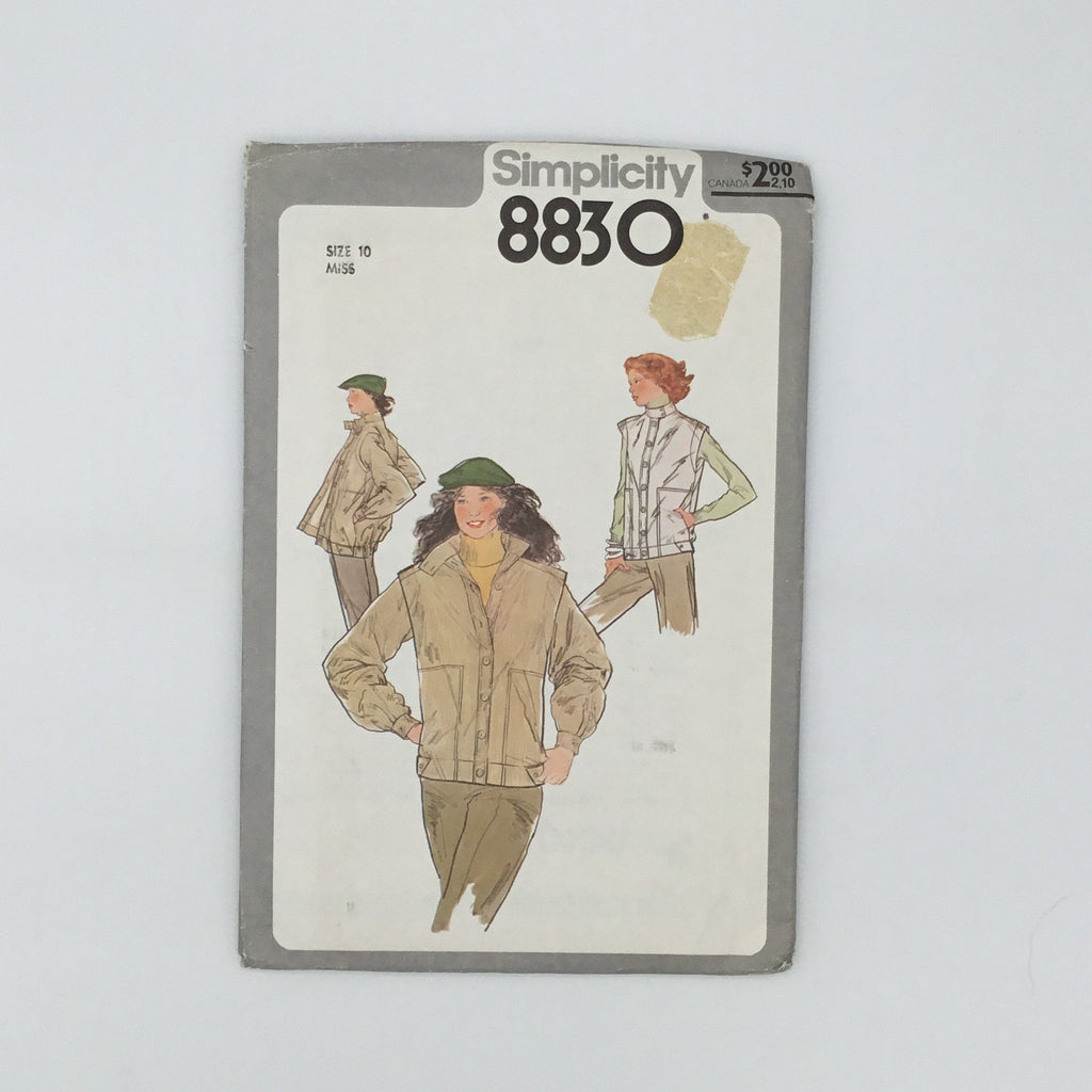 Simplicity 8830 (1978) Jacket and Vest - Vintage Uncut Sewing Pattern