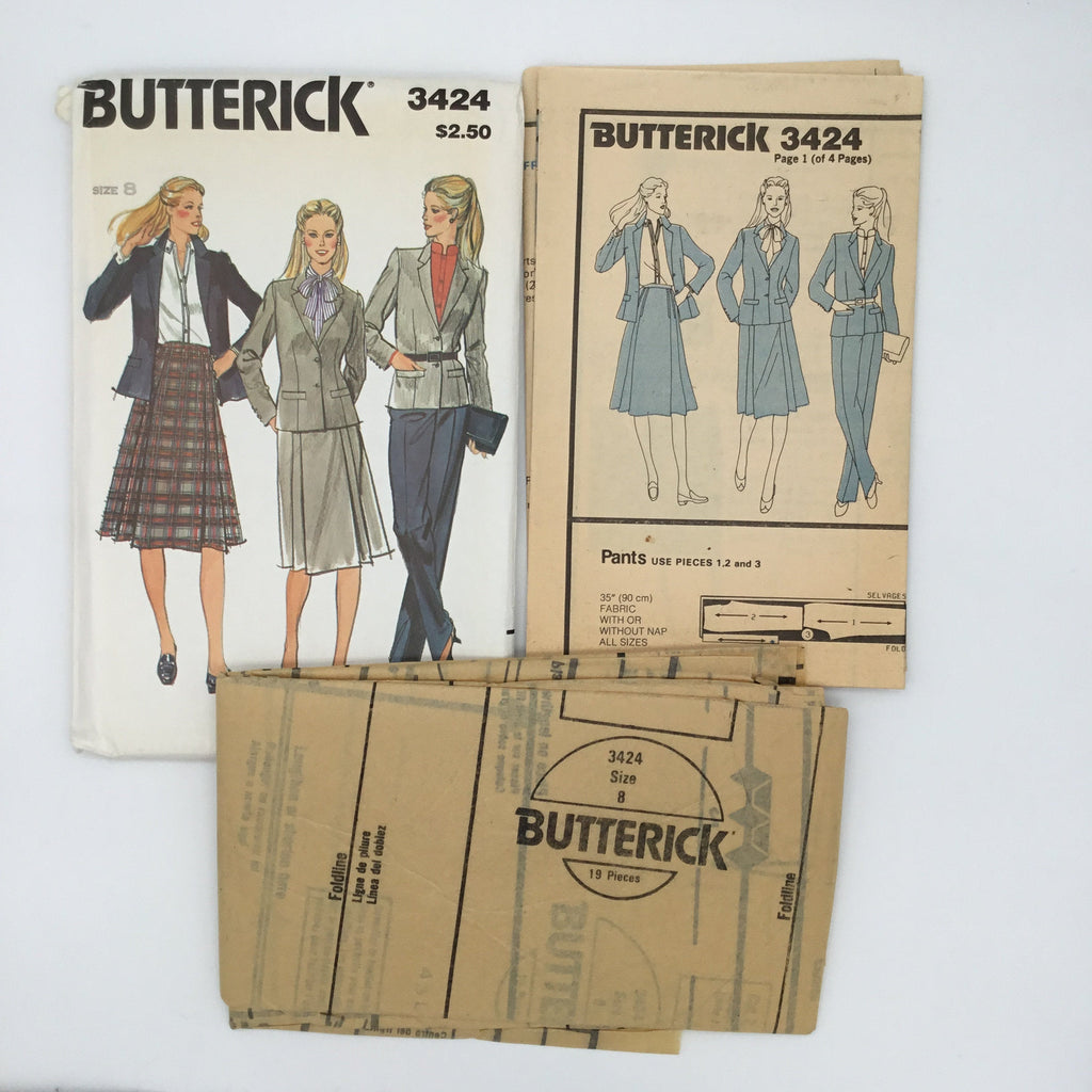 Butterick 3424 Jacket, Skirt, and Pants - Vintage Uncut Sewing Pattern