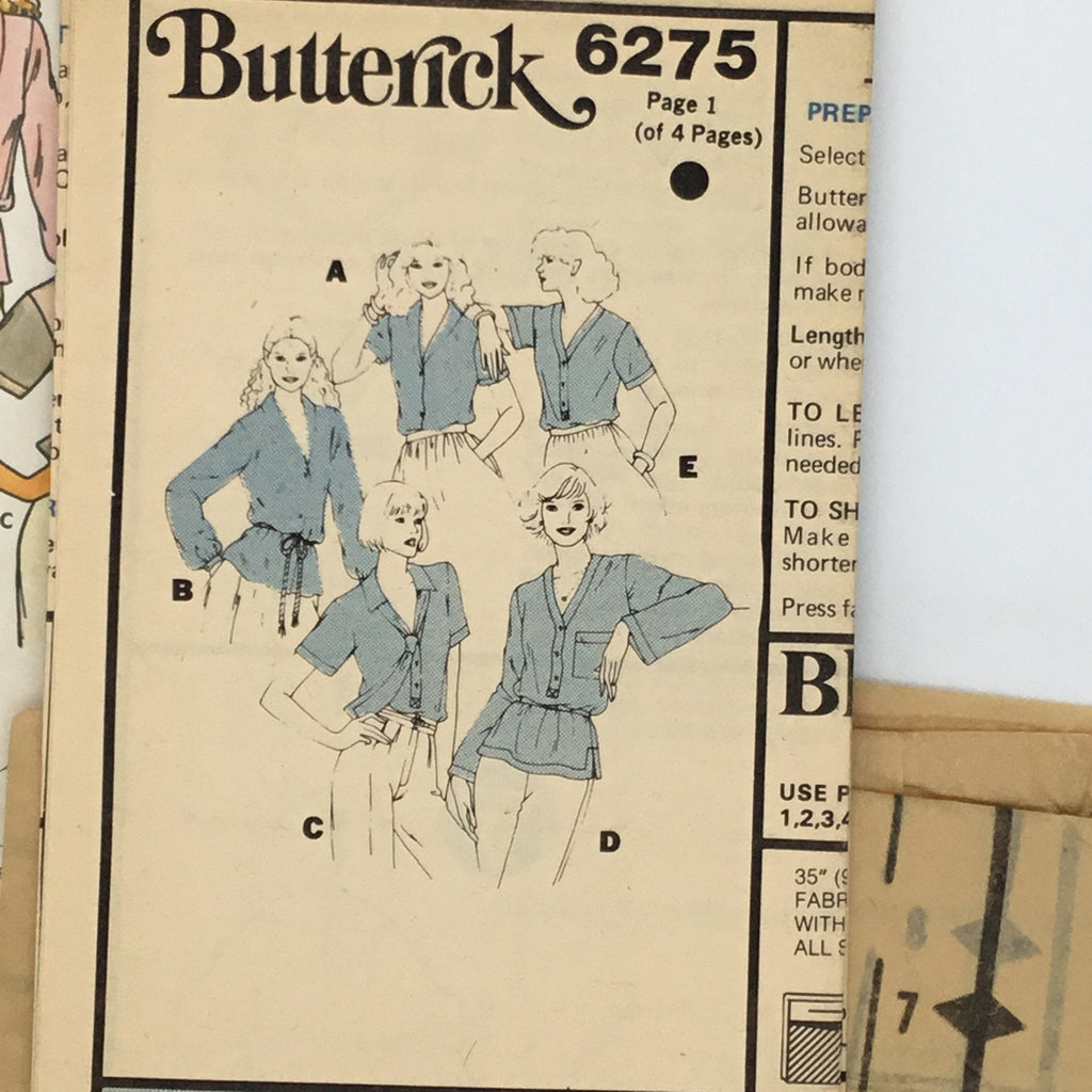 Butterick 6275 Blouse and Tie - Vintage Uncut Sewing Pattern