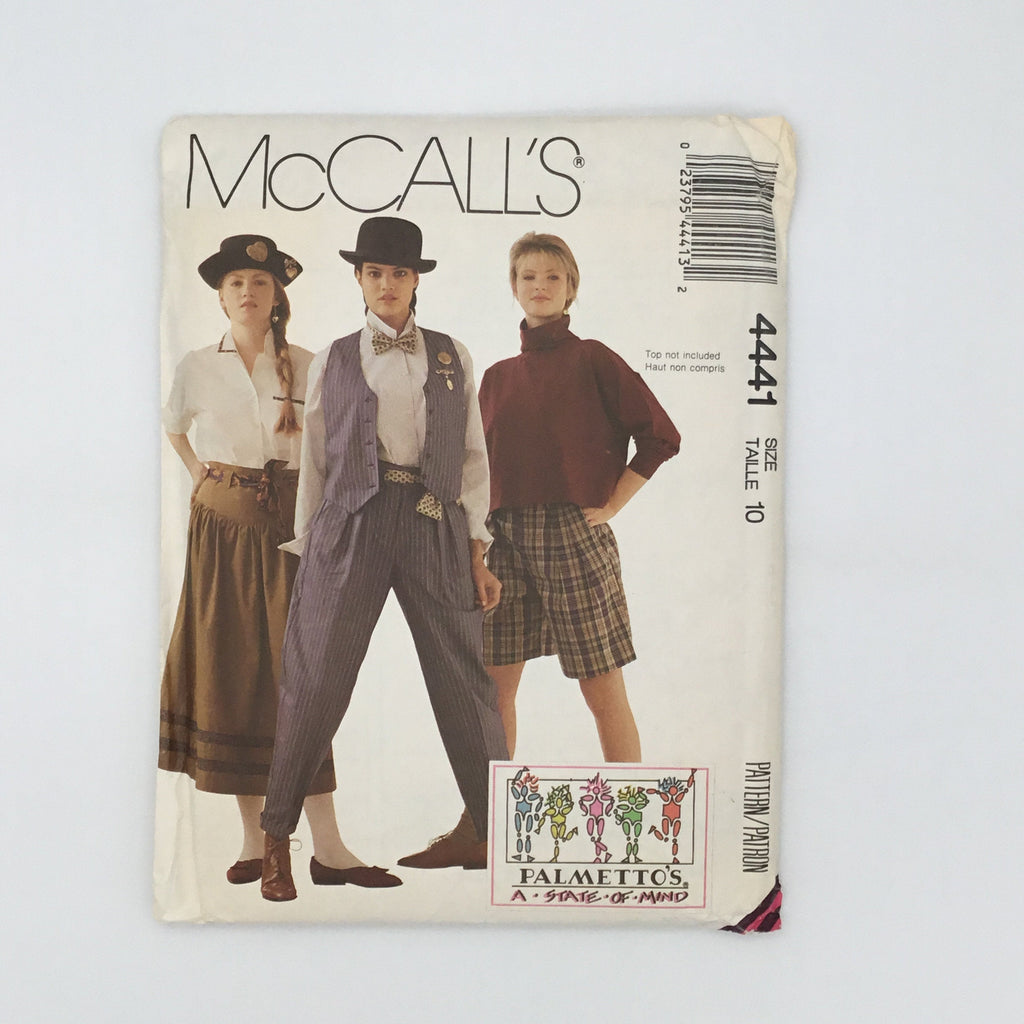 McCall's 4441 (1989) Vest, Shirt, Skirt, Pants, and Shorts - Vintage Uncut Sewing Pattern