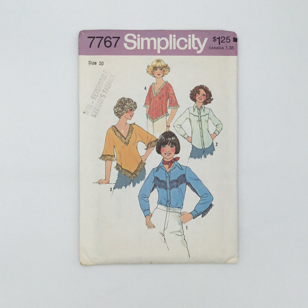 Simplicity 7767 (1976) Top and Shirt - Vintage Uncut Sewing Pattern