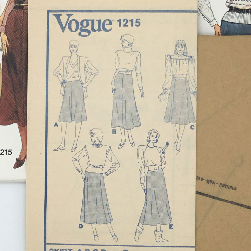 Vogue 1215 Skirt with Length Variations - Vintage Uncut Sewing Pattern
