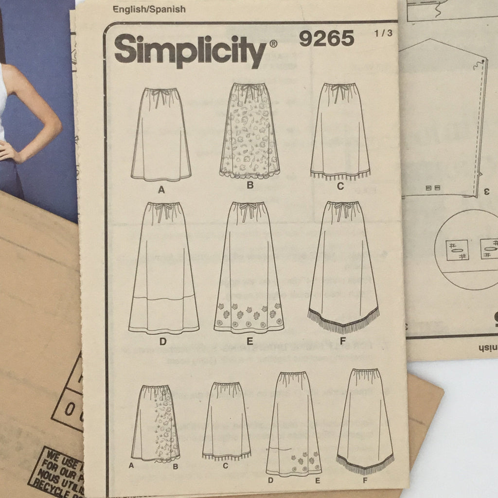 Simplicity 9265 (2000) Skirts with Style and Length Variations - Uncut Sewing Pattern