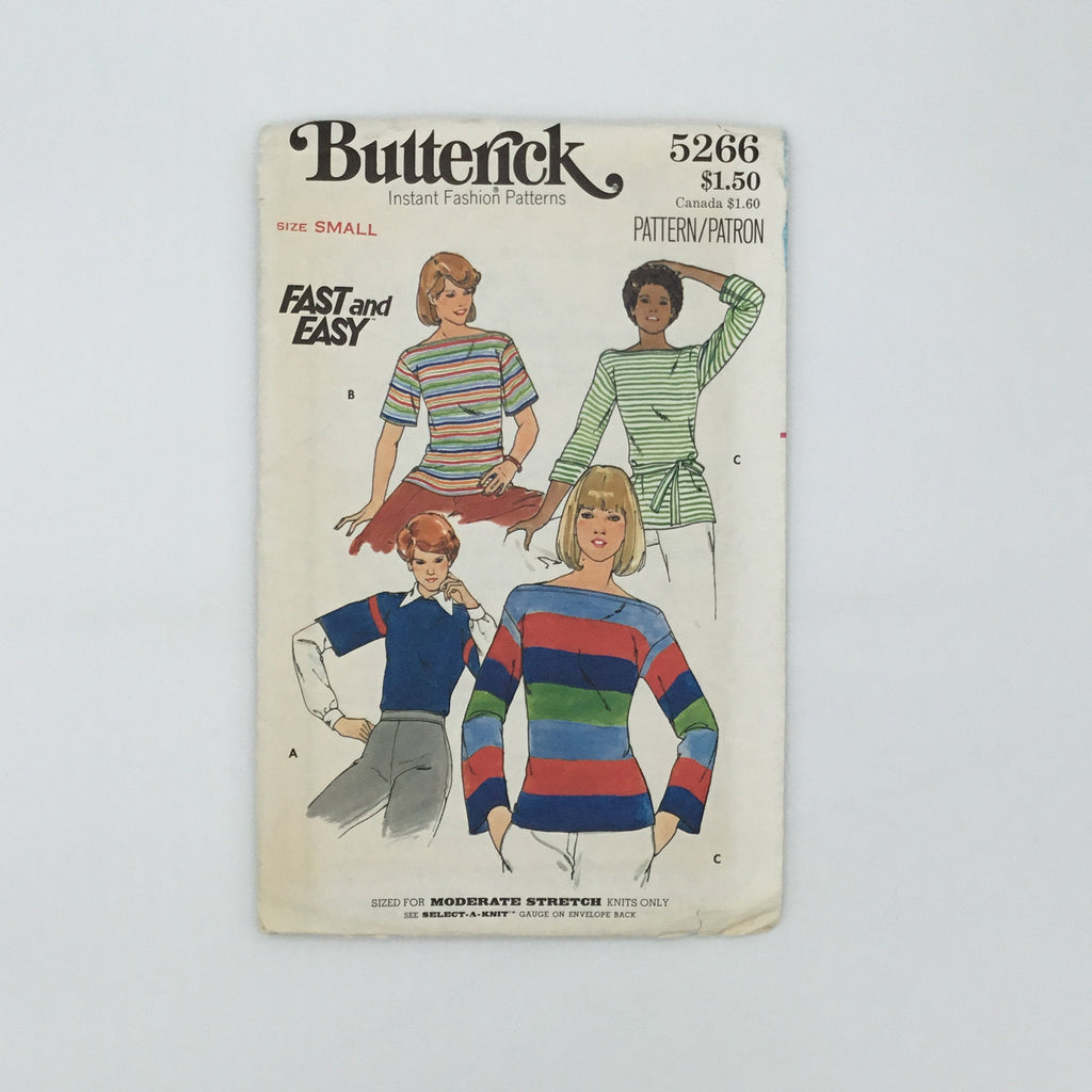 Butterick 5266 Shirt with Sleeve Variations - Vintage Uncut Sewing Pattern