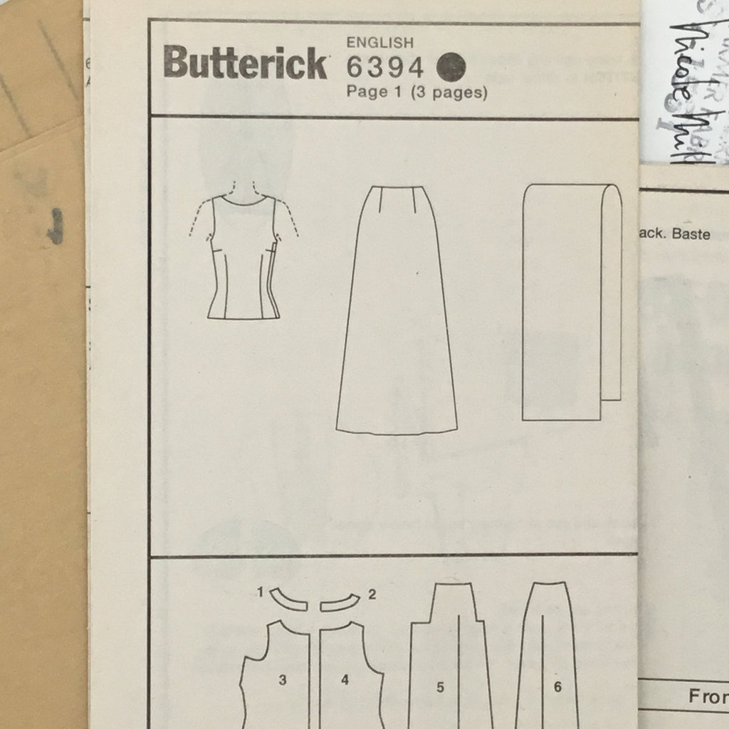 Butterick 6394 (1999) Top, Skirt, and Stole - Vintage Uncut Sewing Pattern