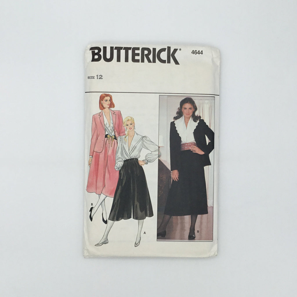 Butterick 4644 Jacket, Culottes, and Blouse - Vintage Uncut Sewing Pattern