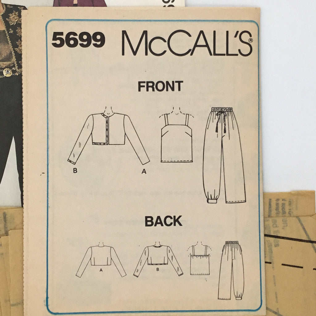 McCall's 5699 (1991) Jacket, Camisole, and Pants - Vintage Uncut Sewing Pattern