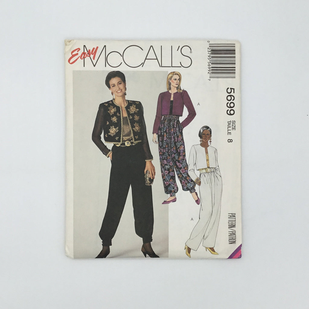 McCall's 5699 (1991) Jacket, Camisole, and Pants - Vintage Uncut Sewing Pattern