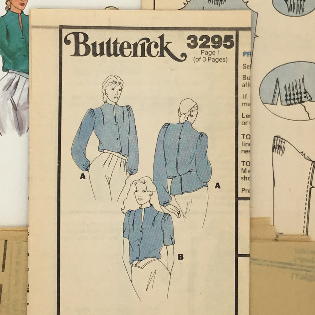 Butterick 3295 Blouse with Sleeve Variations - Vintage Uncut Sewing Pattern