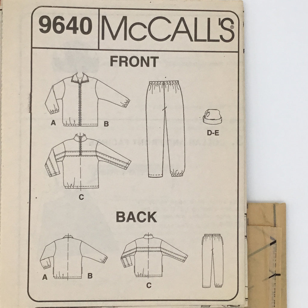 McCall's 9640 (1998) Jacket, Pullover Top, Pants, and Hat - Vintage Uncut Sewing Pattern