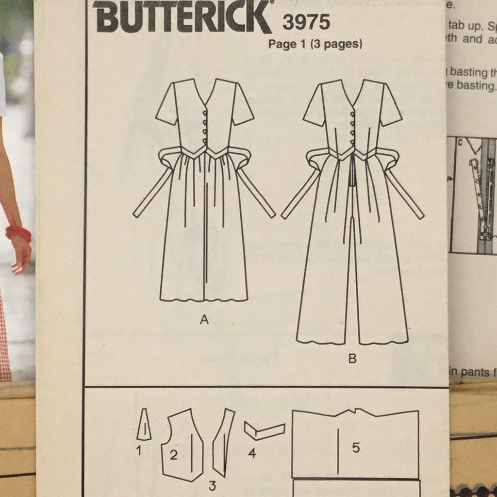 Butterick 3975 (1995) Dress and Jumpsuit - Vintage Uncut Sewing Pattern