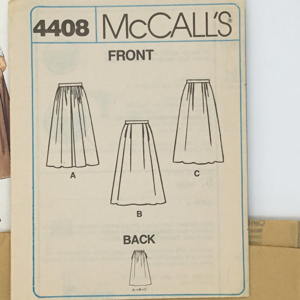 McCall's 4408 (1989) Skirt with Style Variations - Vintage Uncut Sewing Pattern