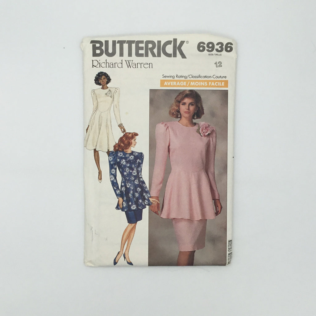 Butterick 6936 (1988) Dress, Tunic, and Skirt  - Vintage Uncut Sewing Pattern