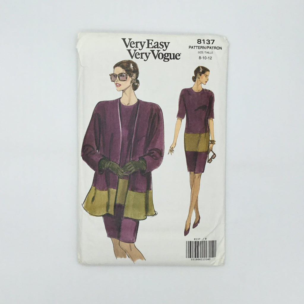 Vogue 8137 (1991) Jacket and Dress - Vintage Uncut Sewing Pattern