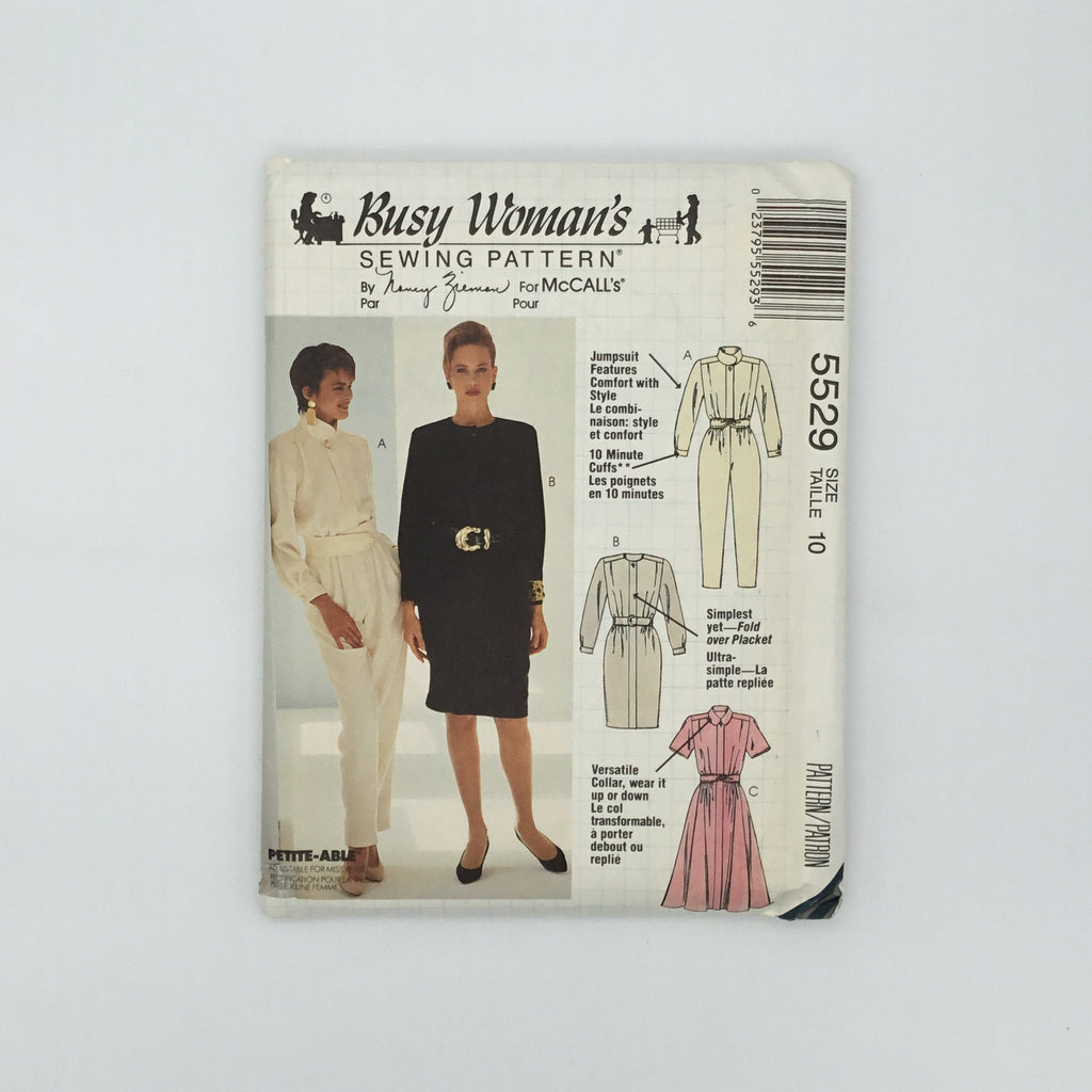 McCall's 5529 (1991) Jumpsuit and Dress with Style Variations - Vintage Uncut Sewing Pattern