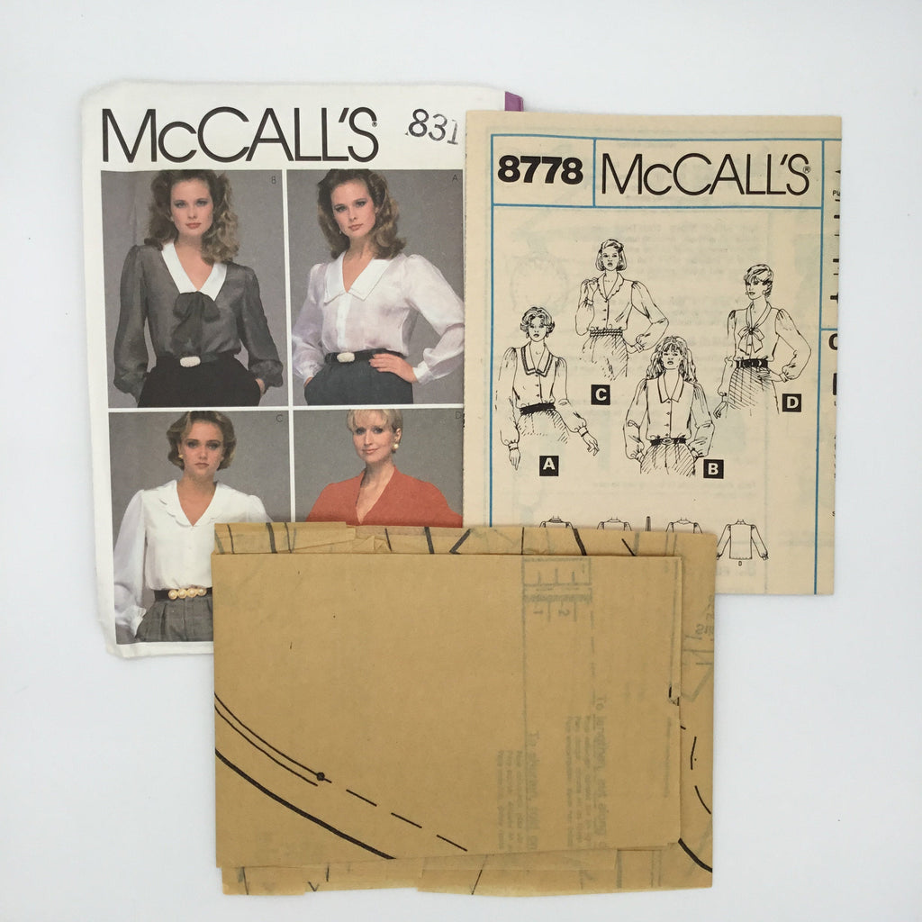 McCall's 8778 (1983) Blouse with Neckline Variations - Vintage Uncut Sewing Pattern