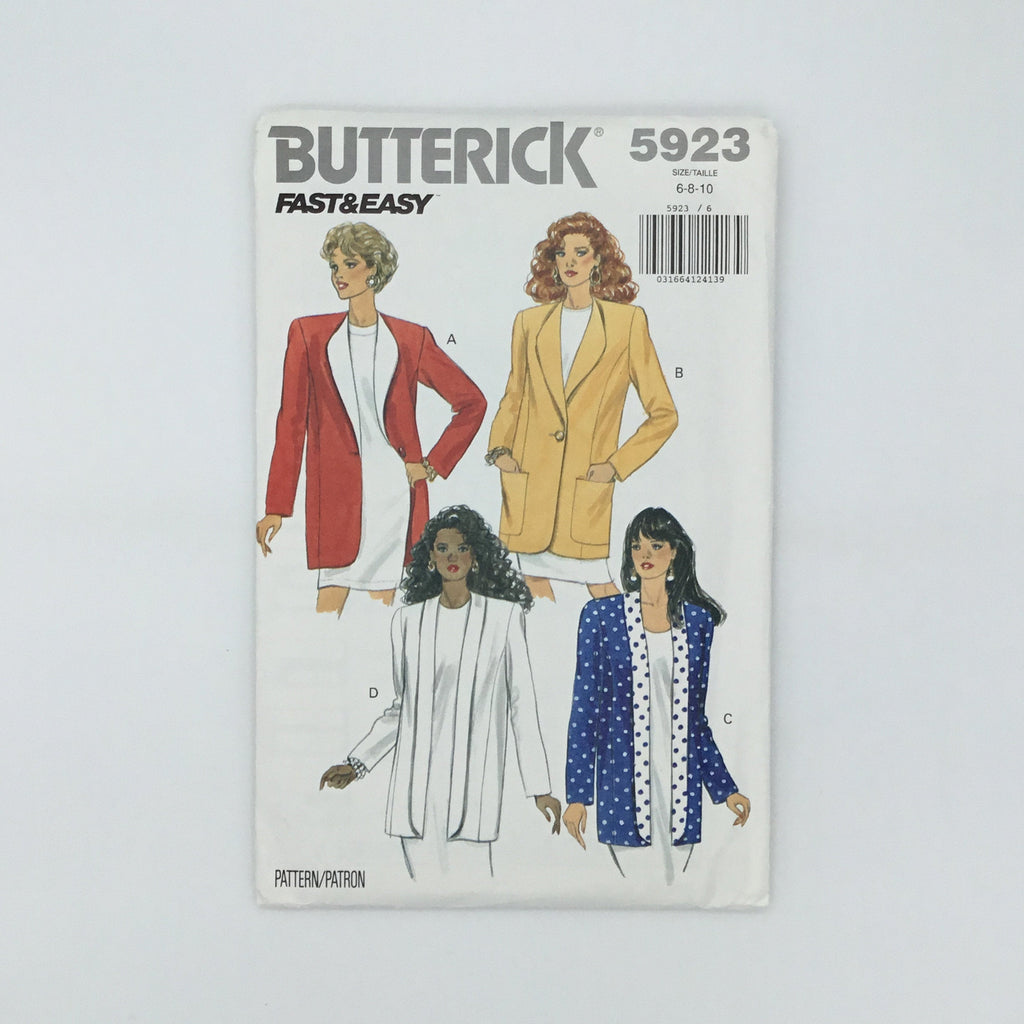 Butterick 5923 (1992) Jacket - Vintage Uncut Sewing Pattern