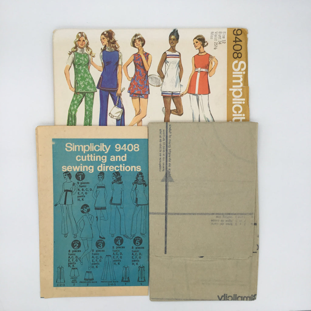 Simplicity 9408 (1971) Tunic, Pants, and Shorts - Vintage Uncut Sewing Pattern