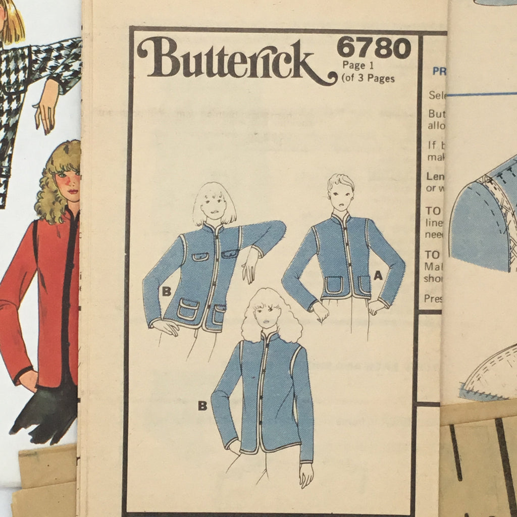 Butterick 6780 Jacket with Length Variations - Vintage Uncut Sewing Pattern