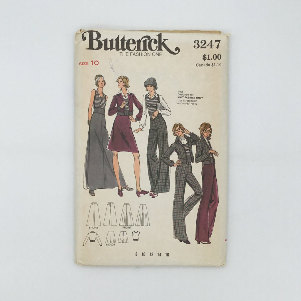 Butterick 3247 Jacket, Vest, Skirt, and Pants - Vintage Uncut Sewing Pattern