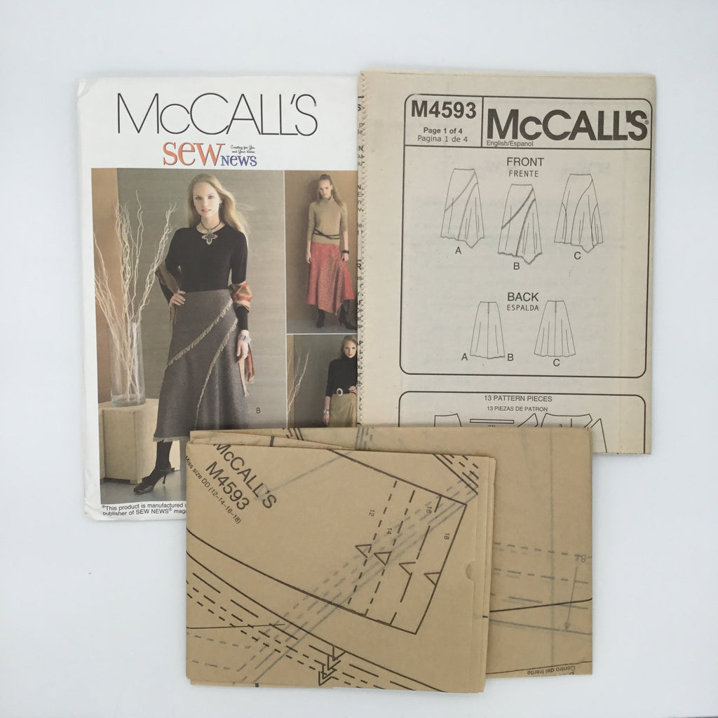McCall's 4593 (2004) Skirt with Style and Length Variations - Uncut Sewing Pattern