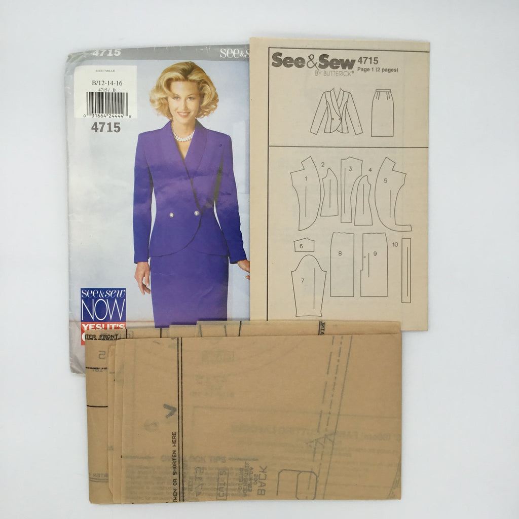 Butterick 4715 (1996) Jacket and Skirt - Vintage Uncut Sewing Pattern