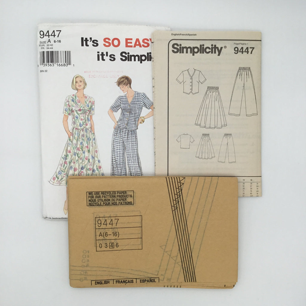 Simplicity 9421 (2000) Top with Neckline Variations - Uncut Sewing Pattern