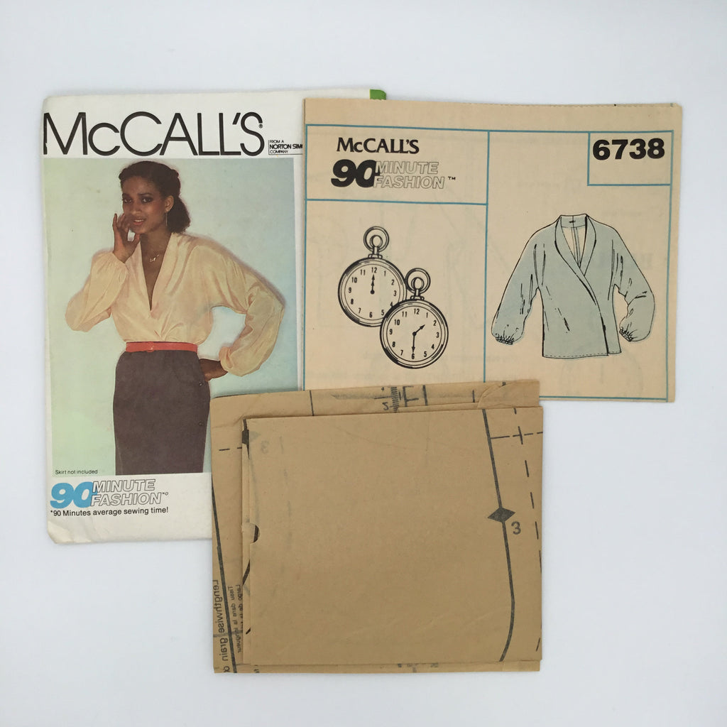 McCall's 6738 (1979) Wrap Blouse - Vintage Uncut Sewing Pattern