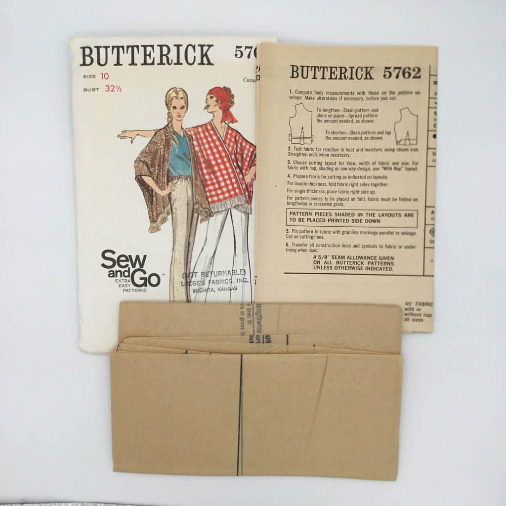 Butterick 5762 Poncho and Pants - Vintage Uncut Sewing Pattern