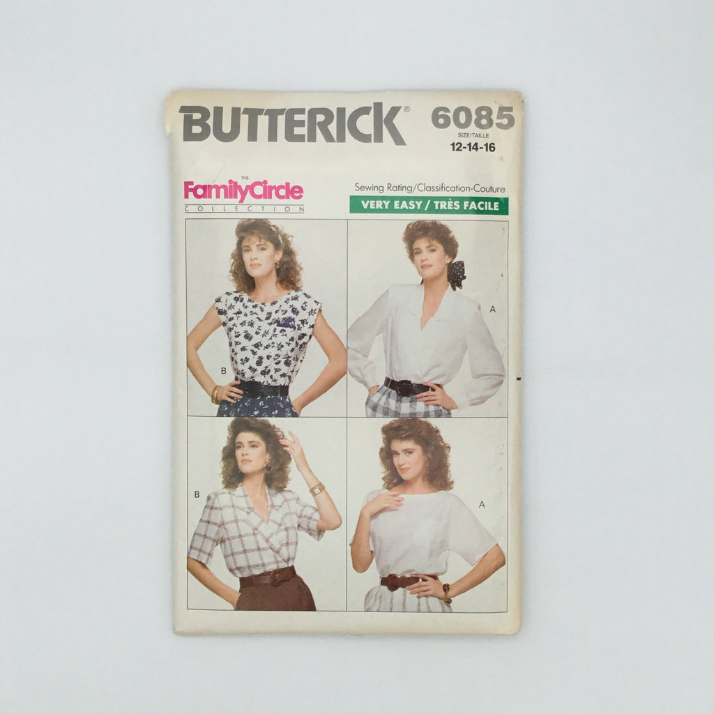 Butterick 6085 (1988) Blouse and Top with Sleeve Variations - Vintage Uncut Sewing Pattern