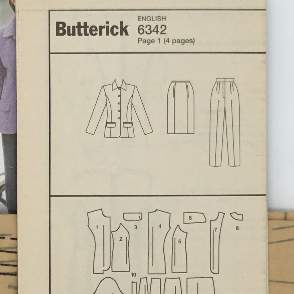 Butterick 6342 (1999) Jacket, Skirt, and Pants  - Vintage Uncut Sewing Pattern